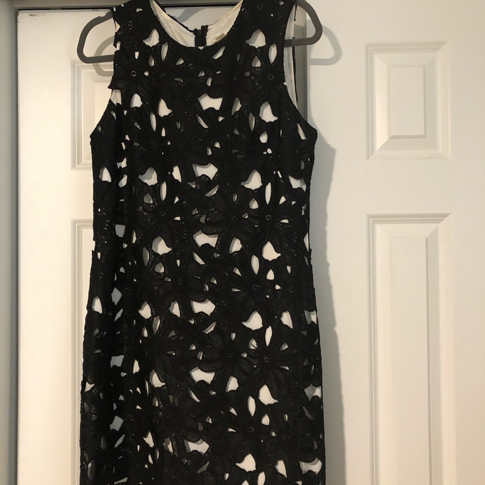 Calvin Klein black and white lace dress
